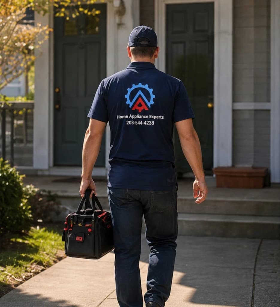 Technician arriving at a home for service